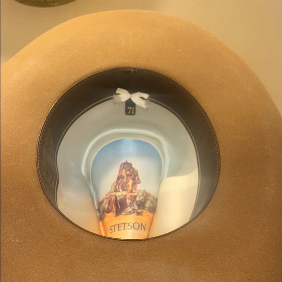 Vintage Stetson 4X Beaver Western Hat – Size 7 3/8 – Tan Felt – Made in USA - Picture 3 of 5